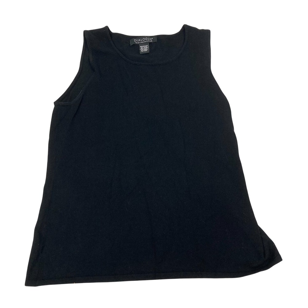 DIALOGUE The New Language of Style Black Sleeveless Tank Top Womens Medium‎ Knit
